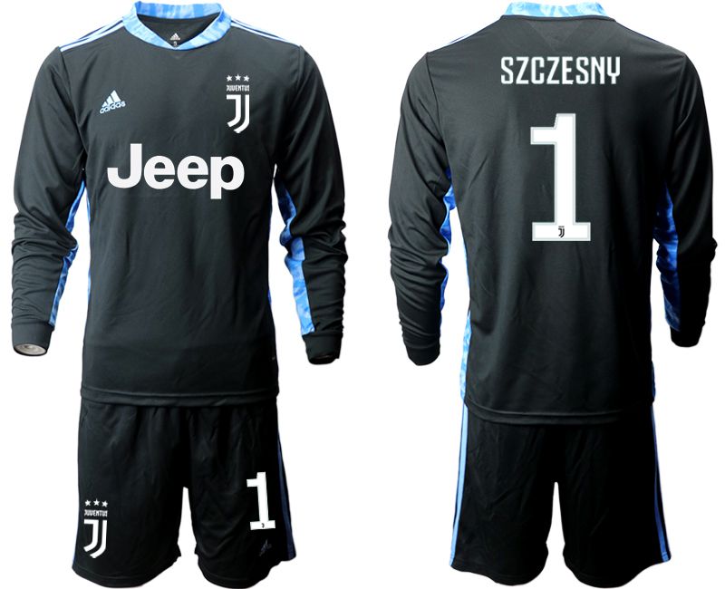 Men 2020-2021 club Juventus black long sleeve goalkeeper #1 Soccer Jerseys